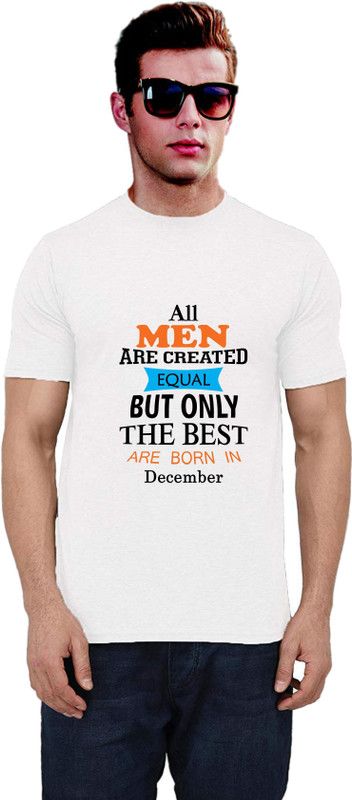 Tshirt on Birthday Men Printed Round Neck Cotton Blend White T-Shirt