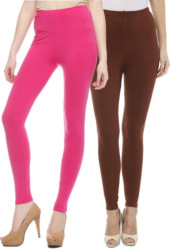Sakhi Sang Ethnic Wear Legging  (Brown, Pink, Solid)
