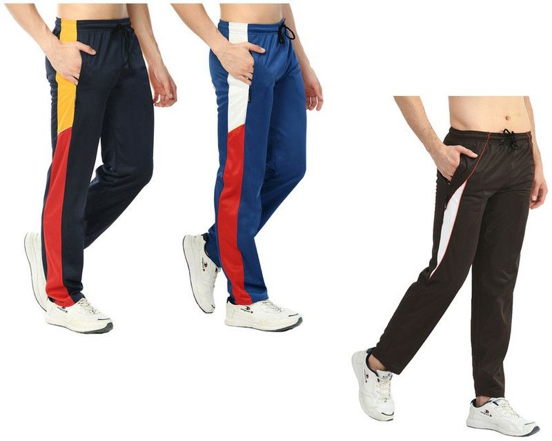 Pack of 3 Men Colorblock Multicolor Track Pants