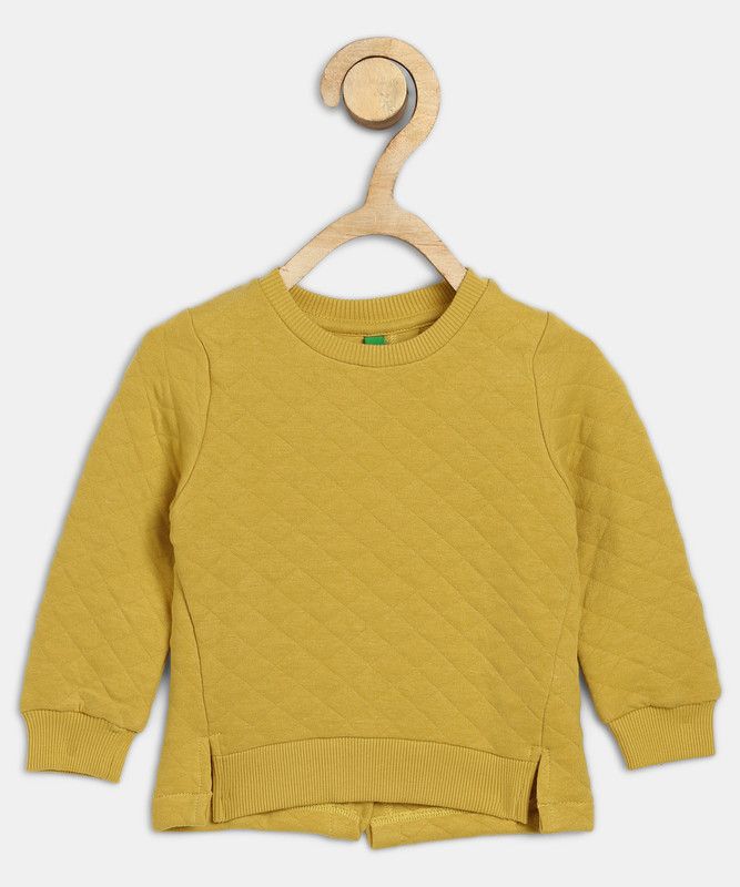 Baby Girls Full Sleeve Self Design Sweatshirt