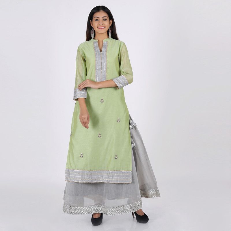 Women Kurta and Skirt Set Polyester