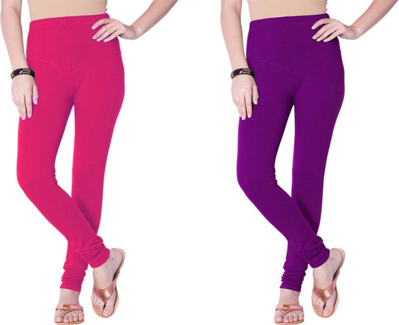 YIGIT Churidar Western Wear Legging  (Pink, Purple, Solid)