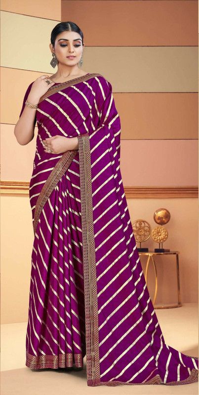 Solid, Embellished, Dyed, Self Design, Printed Banarasi Art Silk, Pure Silk Saree  (Purple)