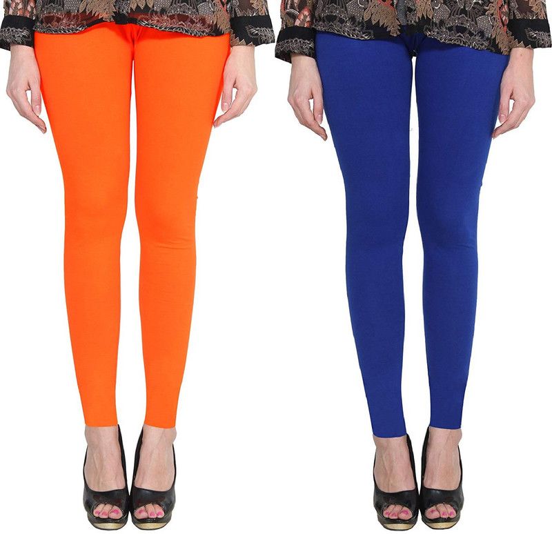AVD Ankle Length Western Wear Legging  (Blue, Orange, Solid)