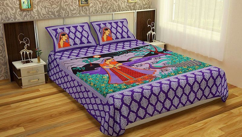 Cotton Printed for Men & Women  (Purple)