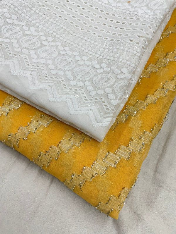 Daily Wear Art Silk Saree  (Yellow, White)