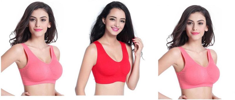 Pack of 3 Women Sports Non Padded Bra  (Pink, Red, Pink)