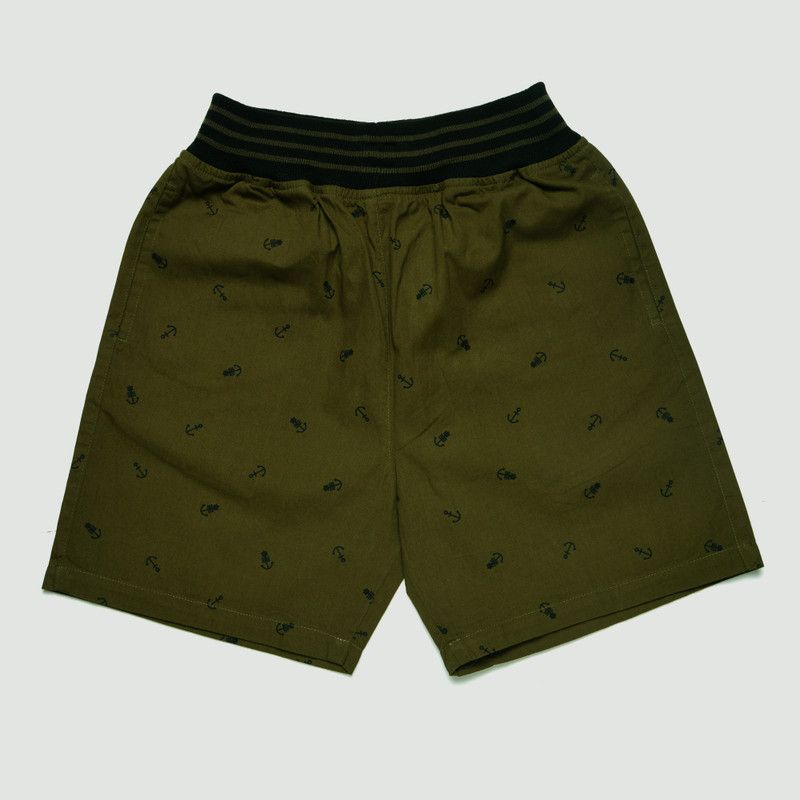 Short For Baby Boys Casual Printed Pure Cotton  (Dark Green, Pack of 1)