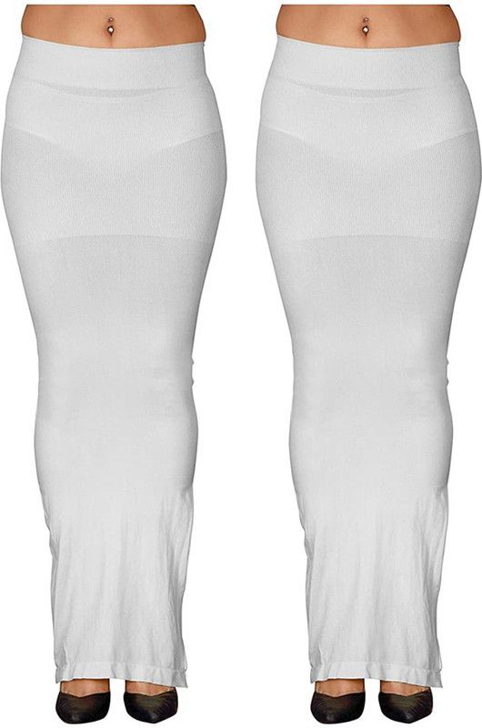 CONNECTED SS-COMBO2-WHT-WHT Lycra Blend Petticoat  (M)
