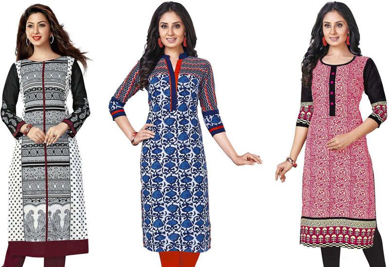 Unstitched Pure Cotton Kurta Fabric Geometric Print