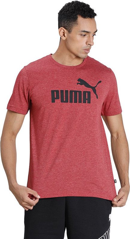 Essentials+ Heather Tee Men Printed Round Neck Polyester Maroon T-Shirt