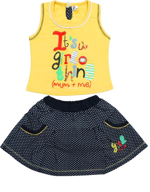 ZORKH - Fashion on you Baby Girls Casual Top Skirt  (Yellow)
