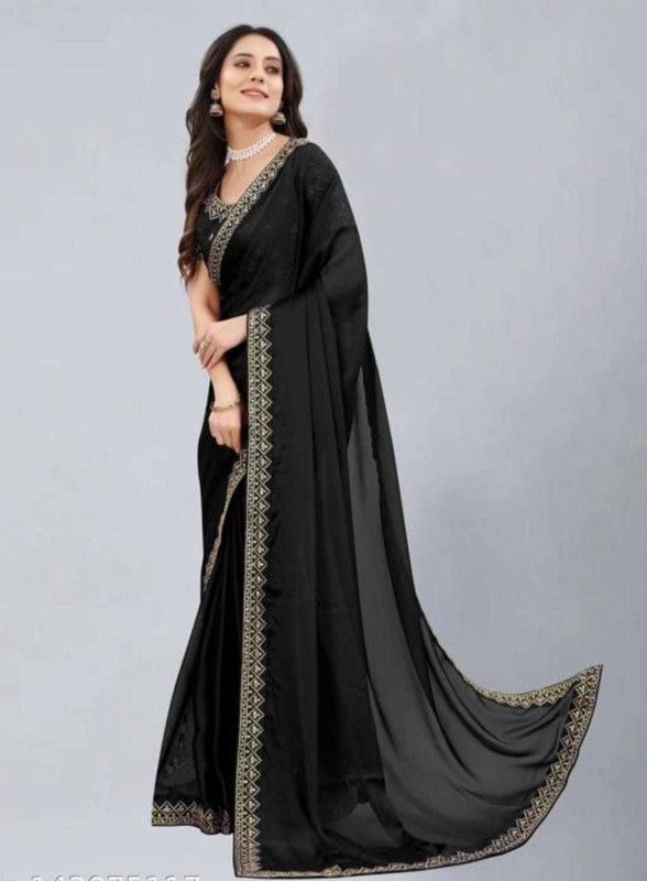 Self Design Banarasi Jacquard, Cotton Silk Saree  (Black)