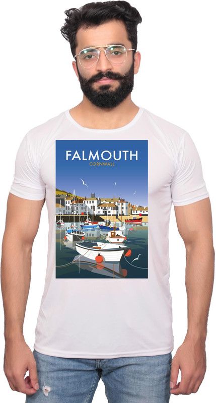 GLX-1701150 -XL Men Graphic Print Round Neck Polyester White T-Shirt