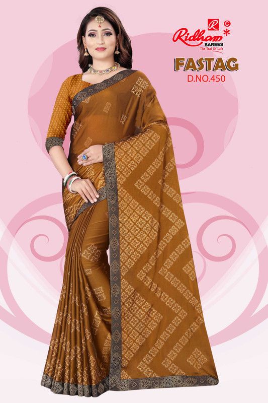Printed Daily Wear Silk Blend Saree  (Mustard)