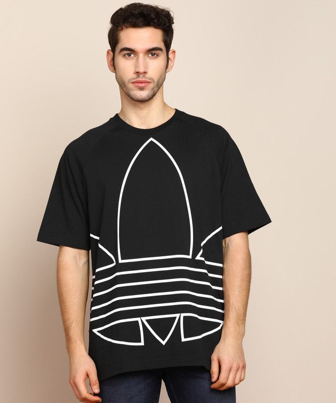 BG TRF OUT TEE Men Printed Round Neck Pure Cotton Black T-Shirt
