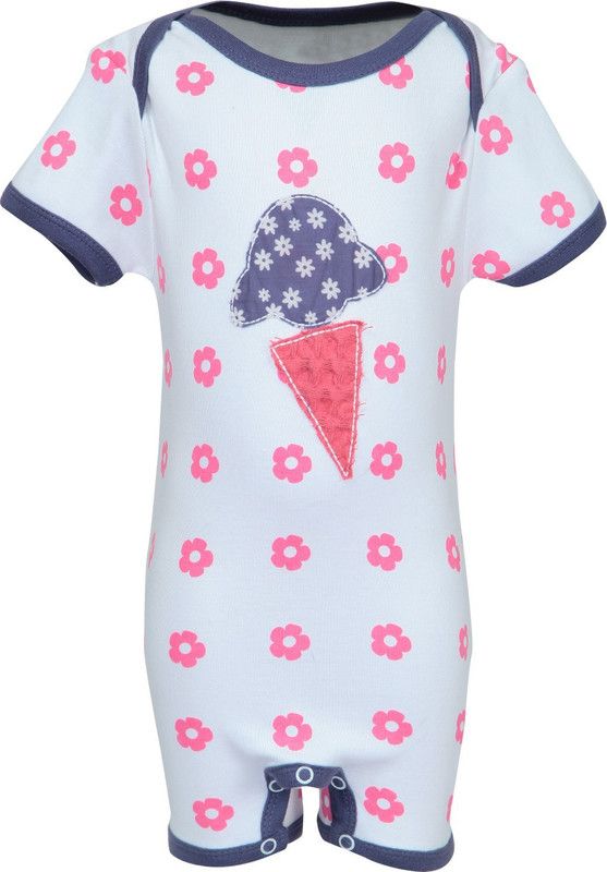 nino bambino Baby Girls Pink And White Sleepsuit