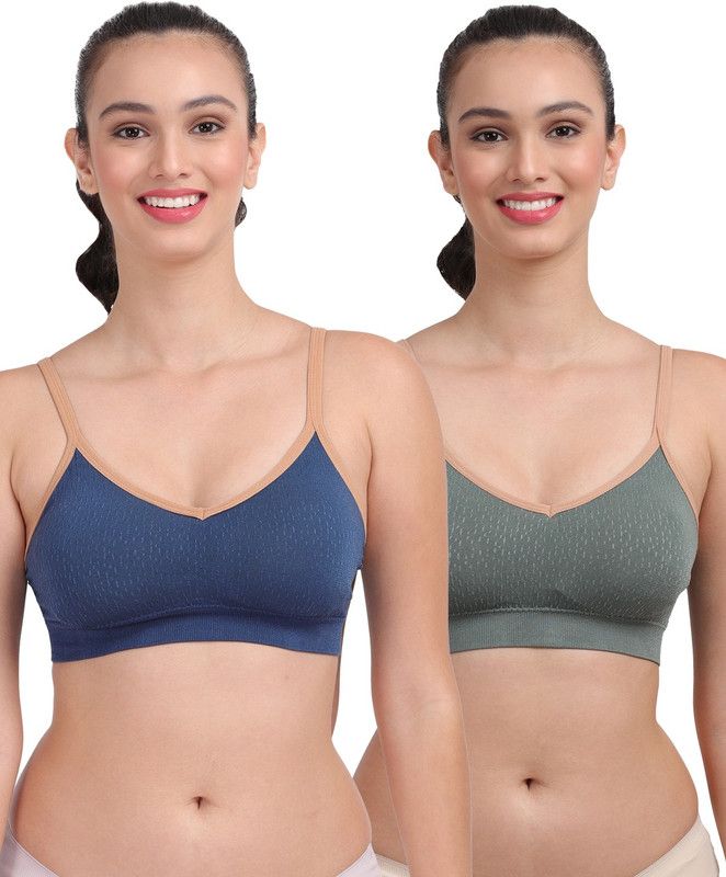 Amour Secret Sports Bra Women Sports Lightly Padded Bra  (Blue, Grey)