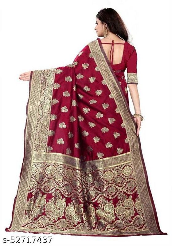 Banarasi Jacquard Saree  (Maroon, Gold)