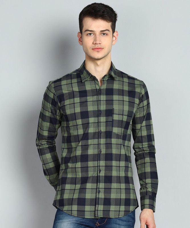 Men Regular Fit Checkered Casual Shirt