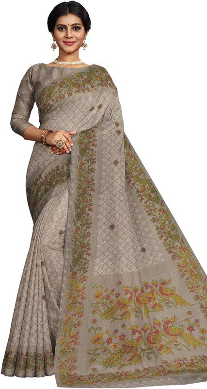 Floral Print Bollywood Georgette Saree  (Multicolor)
