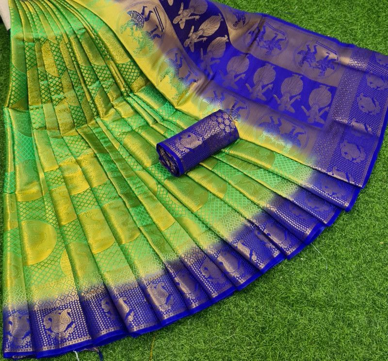 Kanjivaram Nylon Saree  (Multicolor)