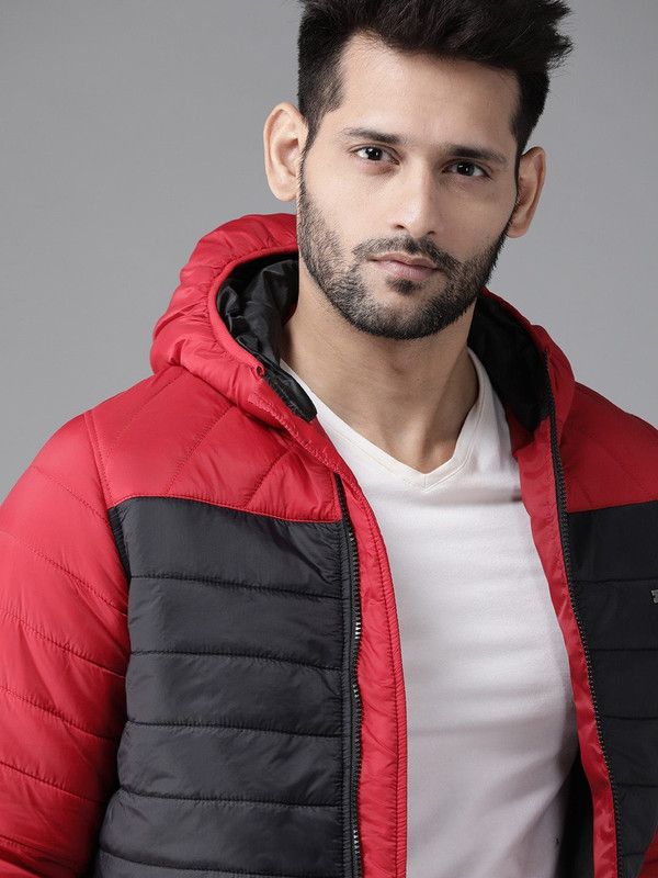 Men Colorblock Padded Jacket