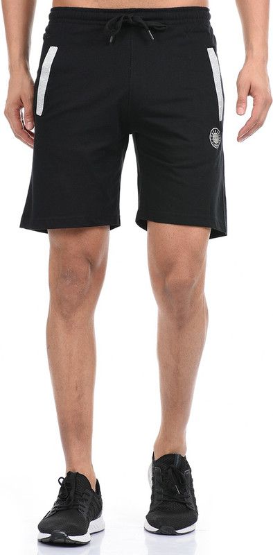 Solid Men Black Bermuda Shorts