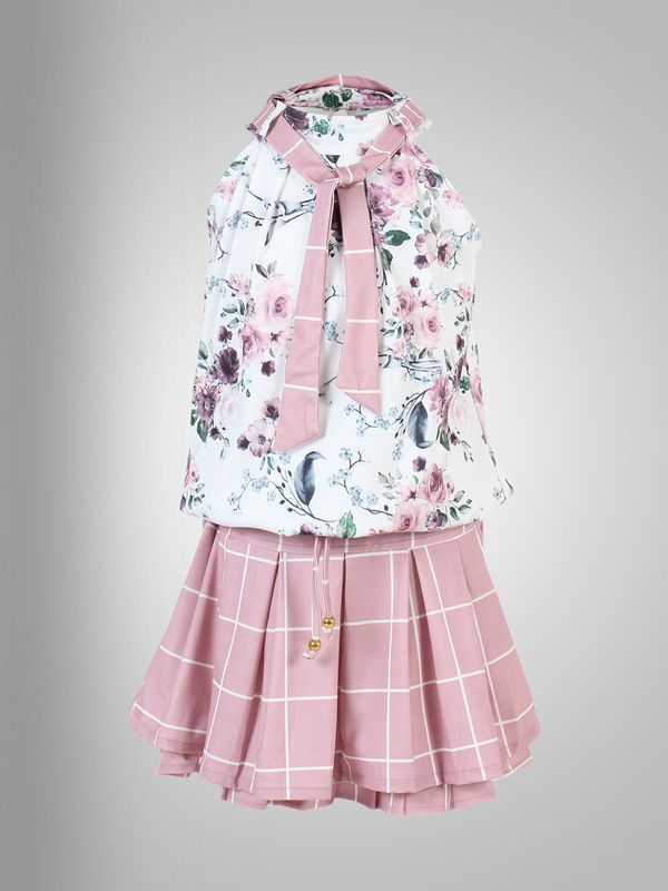 Baby Girls Casual Top Skirt  (Multicolor)
