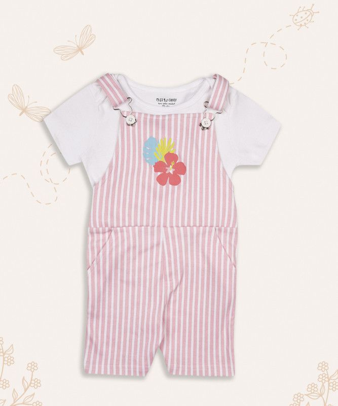 Baby Boys & Baby Girls Casual T-shirt Dungaree  (Multicolor)