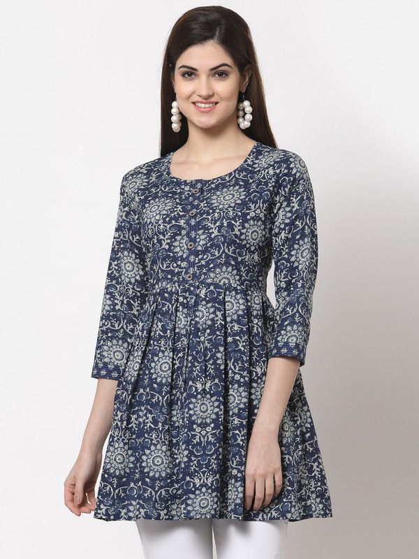 Party Printed Women Blue Top