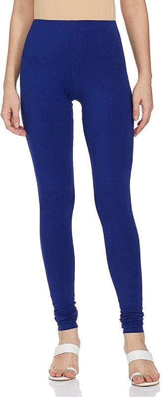 Churidar Length Ethnic Wear Legging  (Light Blue, Solid)