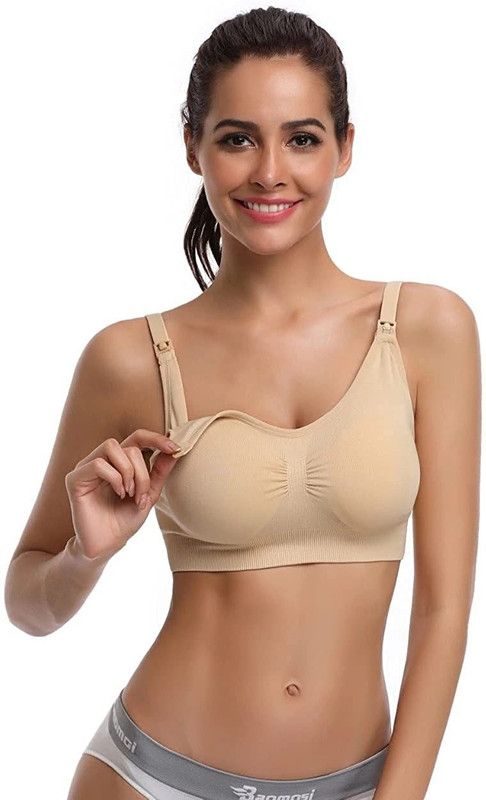 Women Maternity/Nursing Lightly Padded Bra  (Beige)