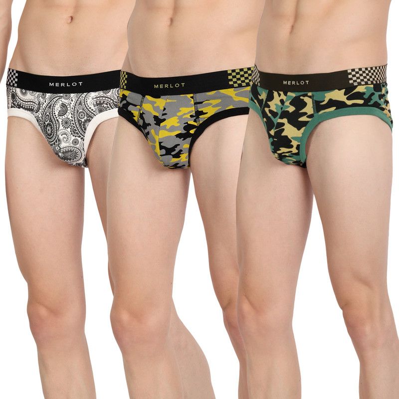 Pack of 3 Intelli-Fresh Ultrasoft & Smooth All Natural Bamboo Cotton Printed Men Brief