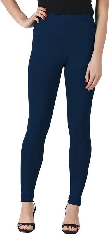 SAGEVI Ankle Length Winter Wear Legging  (Dark Blue, Solid)