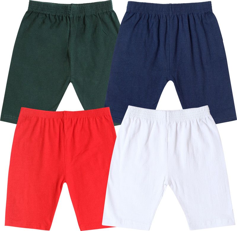 Short For Boys & Girls Sports Solid Cotton Lycra Blend  (Multicolor, Pack of 4)