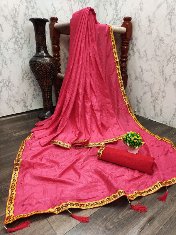Fashion Pure Silk, Art Silk Saree  (Pink)