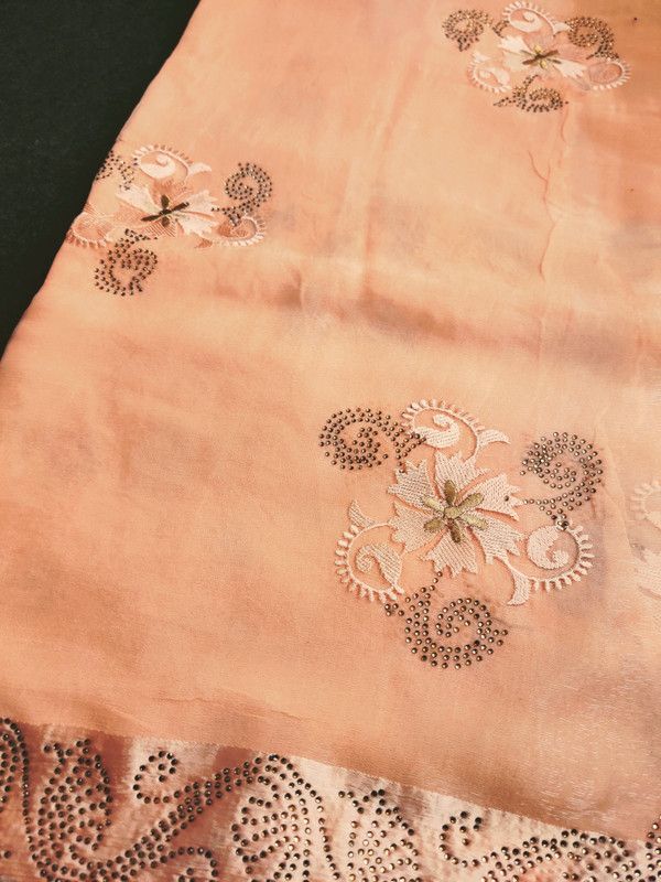 Embroidered Bollywood Chiffon Saree  (Pack of 2, Pink)