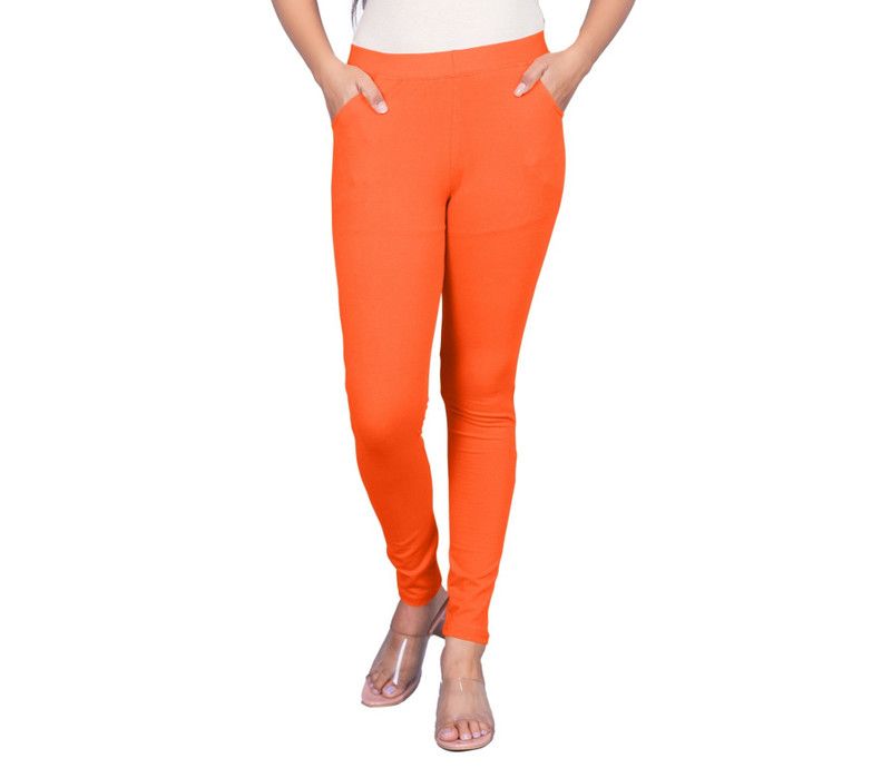 Anayra Western Wear Legging  (Orange, Solid)