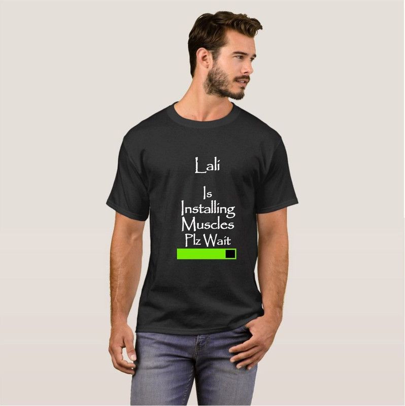 Lali Gym College Dude Stylish Fashion V04 Men Printed Round Neck Cotton Blend Black T-Shirt