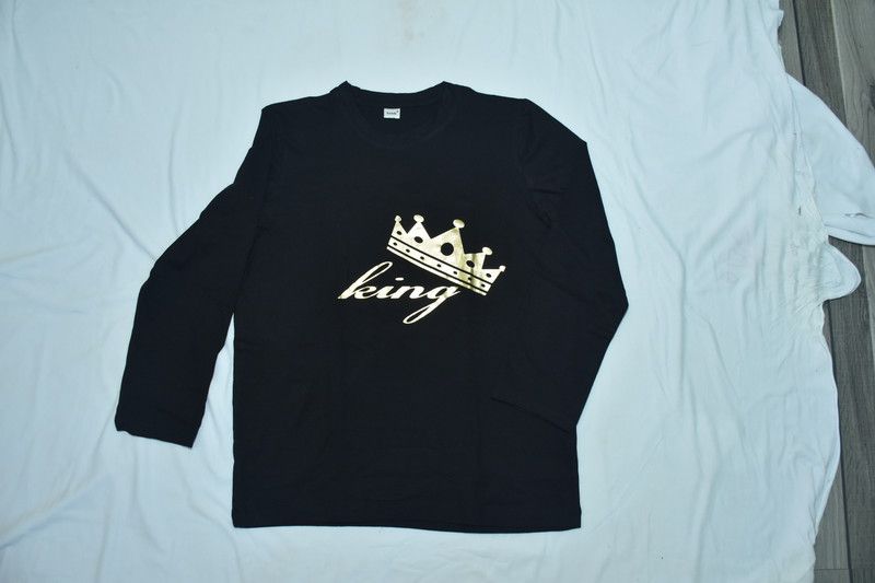Men Printed Round Neck Cotton Blend Black T-Shirt