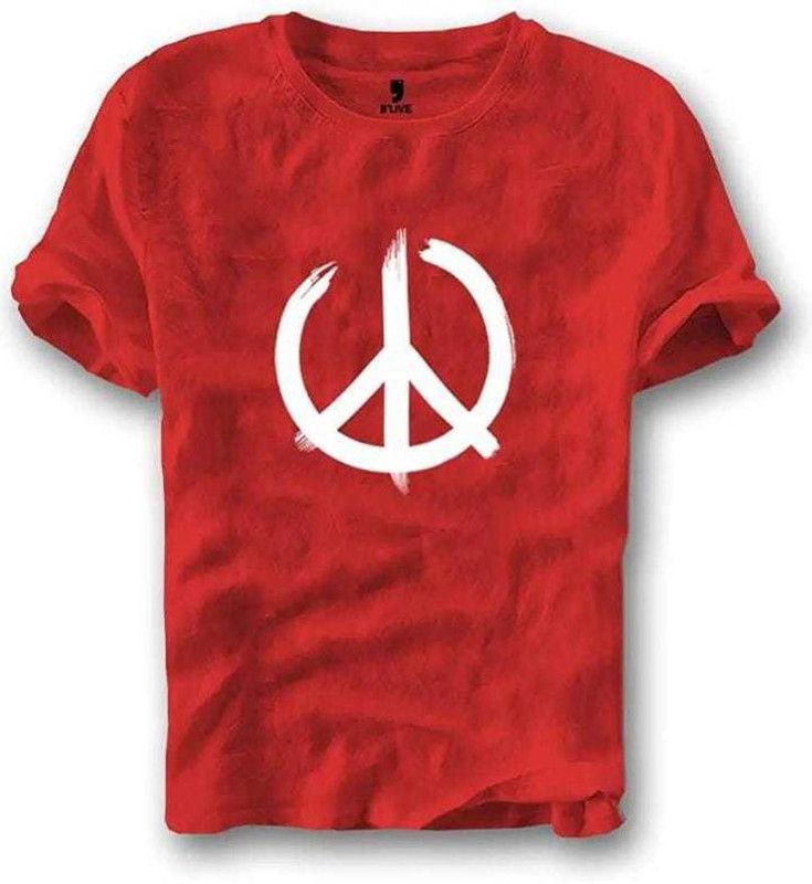 Men Solid Round Neck Cotton Blend Red T-Shirt