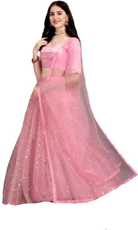 Printed Semi Stitched Lehenga Choli  (Pink)
