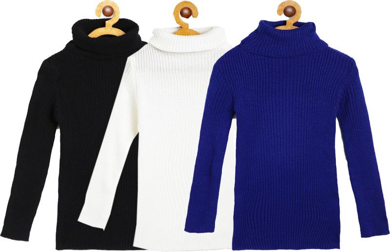 Baby Boys & Baby Girls Striped Turtle Neck Multicolor Sweater