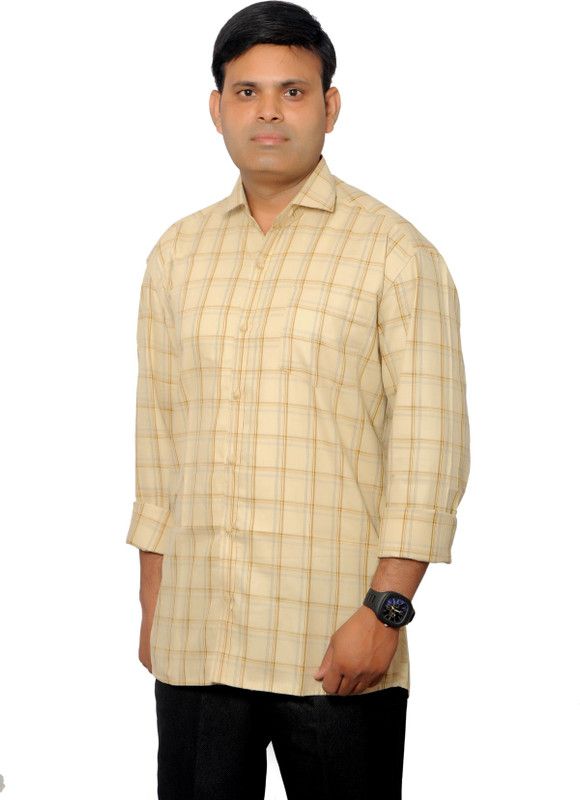 Men Regular, Slim Fit Checkered Spread Collar Casual Shirt
