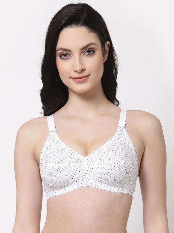 Women Bralette Non Padded Bra  (White)