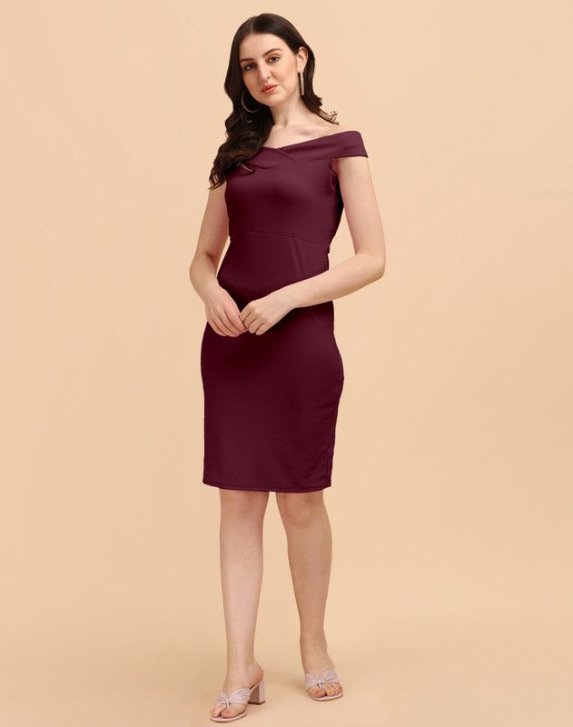 Women Bodycon Brown Dress