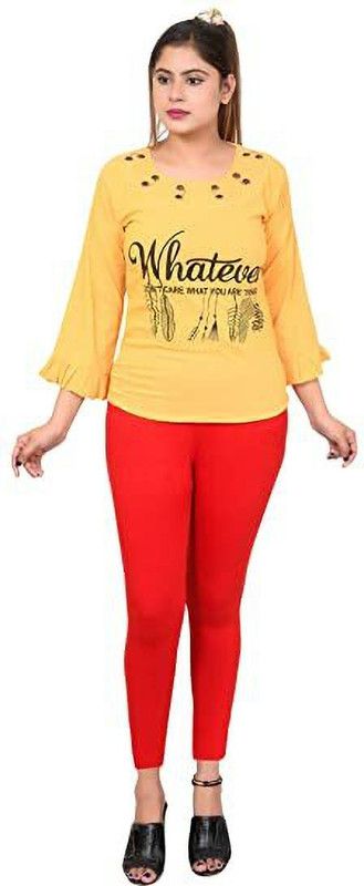 SBN Newlifestyle Ankle Length Western Wear Legging  (Red, Solid)