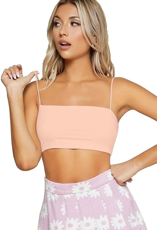 Women Cami Bra Heavily Padded Bra  (Pink)