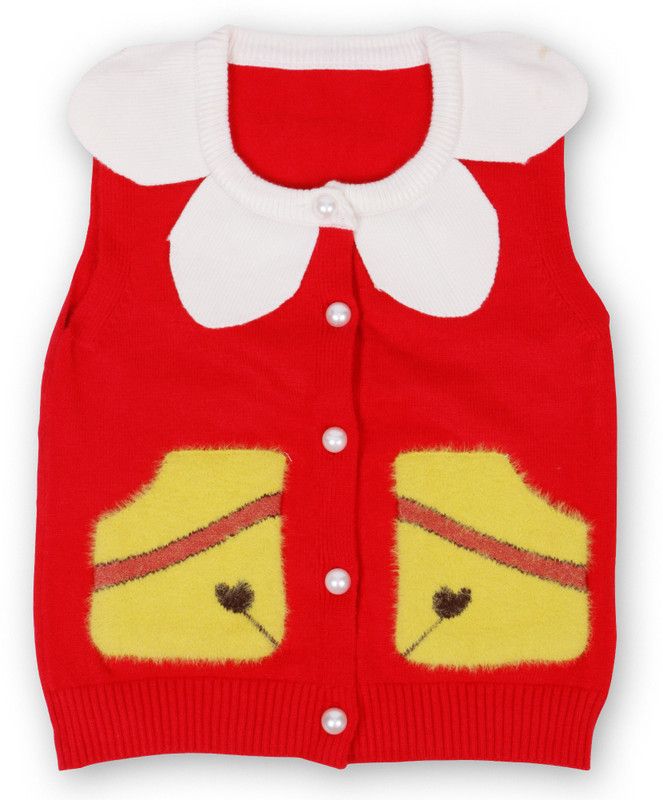 Baby Boys & Baby Girls Floral Print Round Neck Red, White Sweater
